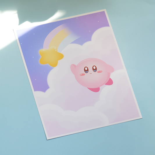 Kirby Rainbow Star Art Print