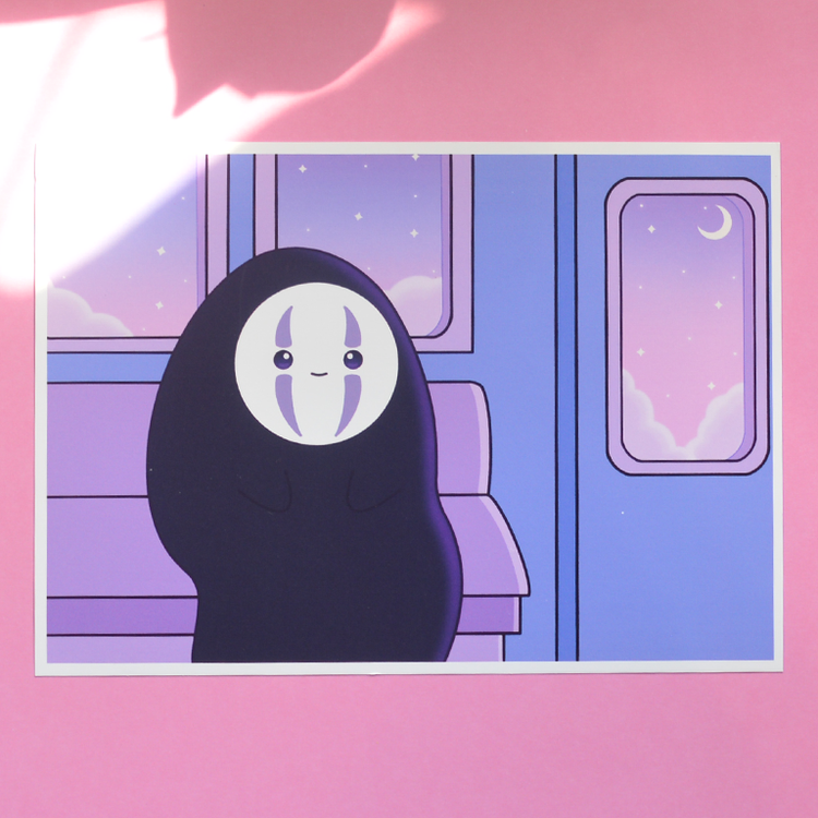 No Face Train Ride Art Print