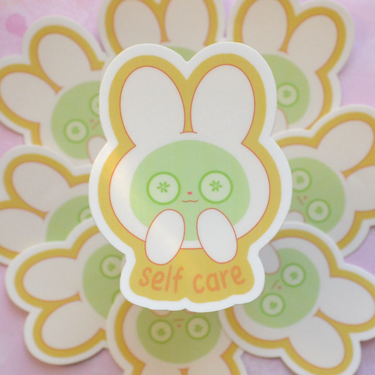 Self Care Bunny | Die Cut Vinyl Sticker