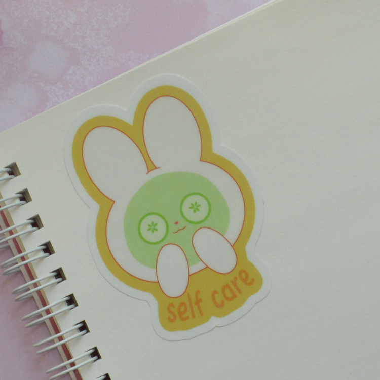 Self Care Bunny | Die Cut Vinyl Sticker