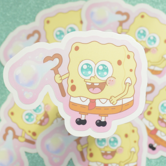 Chunky Spongebob Heart Bubbles | Die Cut Sticker