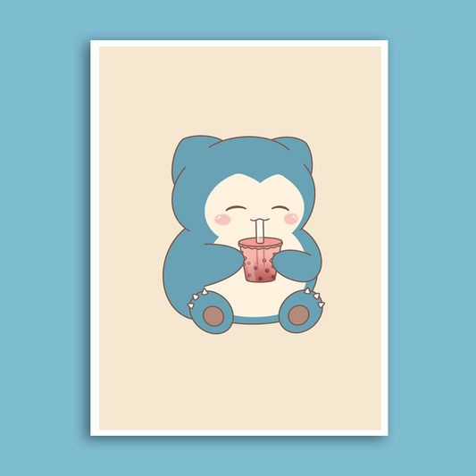 Snorlax Bubble Tea Print