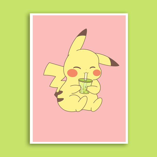 Pikachu Bubble Tea Print